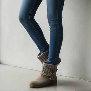 Rocket Dog Gray Ankle Boots with Knit Cuff